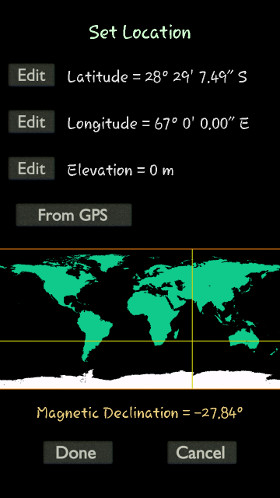 locations screen